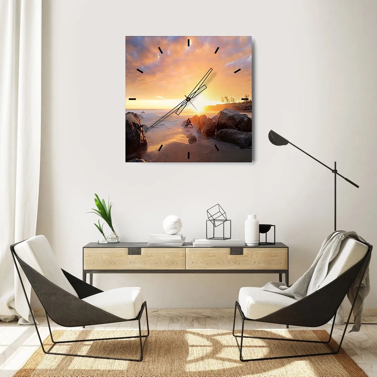 Vægur, Uret - En lysende aftenbrise - 30x30 cm