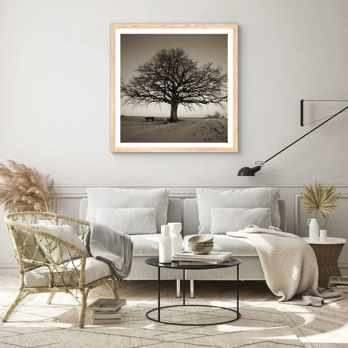 Plakat i ramme af lyst egetræ - Herfra og til evigheden - 30x30 cm