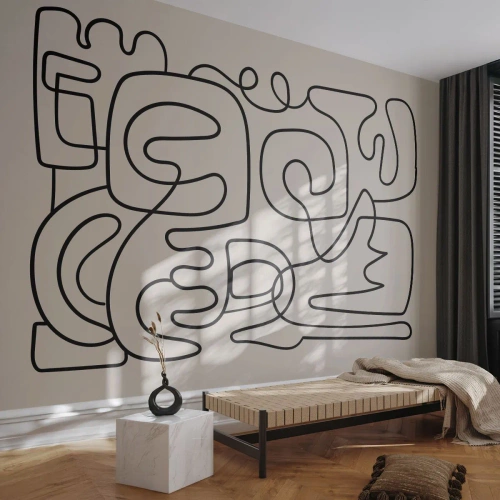Fototapet Premium Canvas - På sporet - Abstraktion, Stykke, Lineart - 250x175 cm