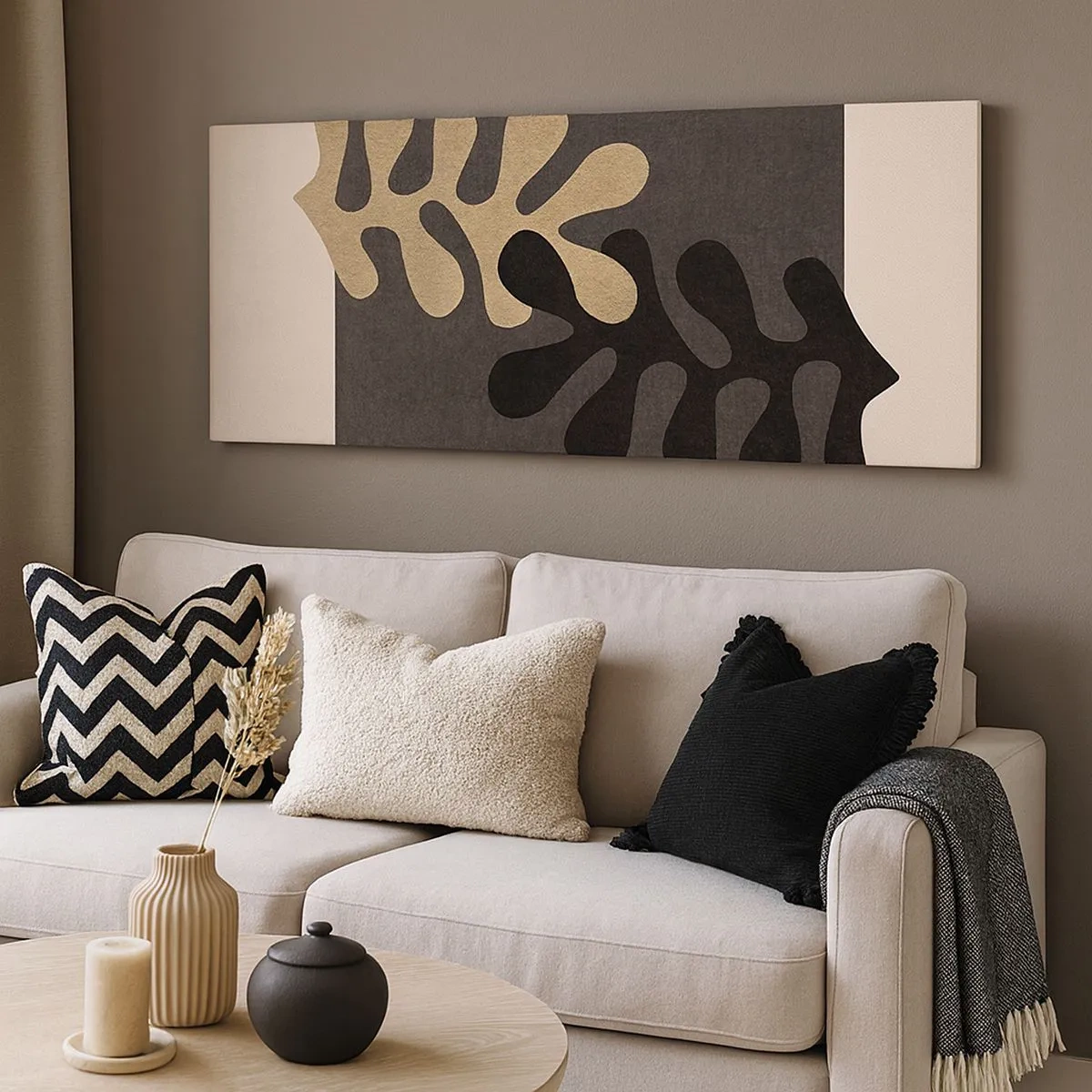 Lærredstryk - Billede på lærred - Fravær og supplement - 100x40 cm