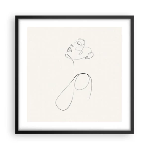 Plakat i sort ramme - Sløjfet i drømme - 50x50 cm