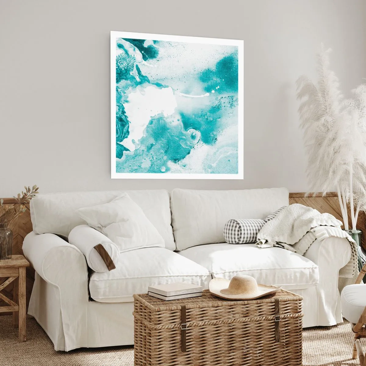 Plakat - Blå oversvømmelsesflader - 40x40 cm