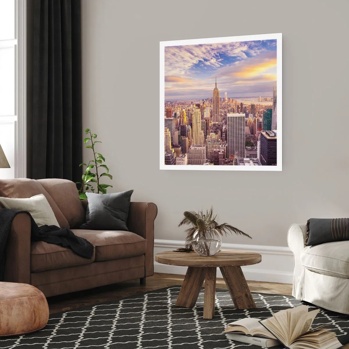 Plakat - Ræk ud efter skyerne selv - 30x30 cm