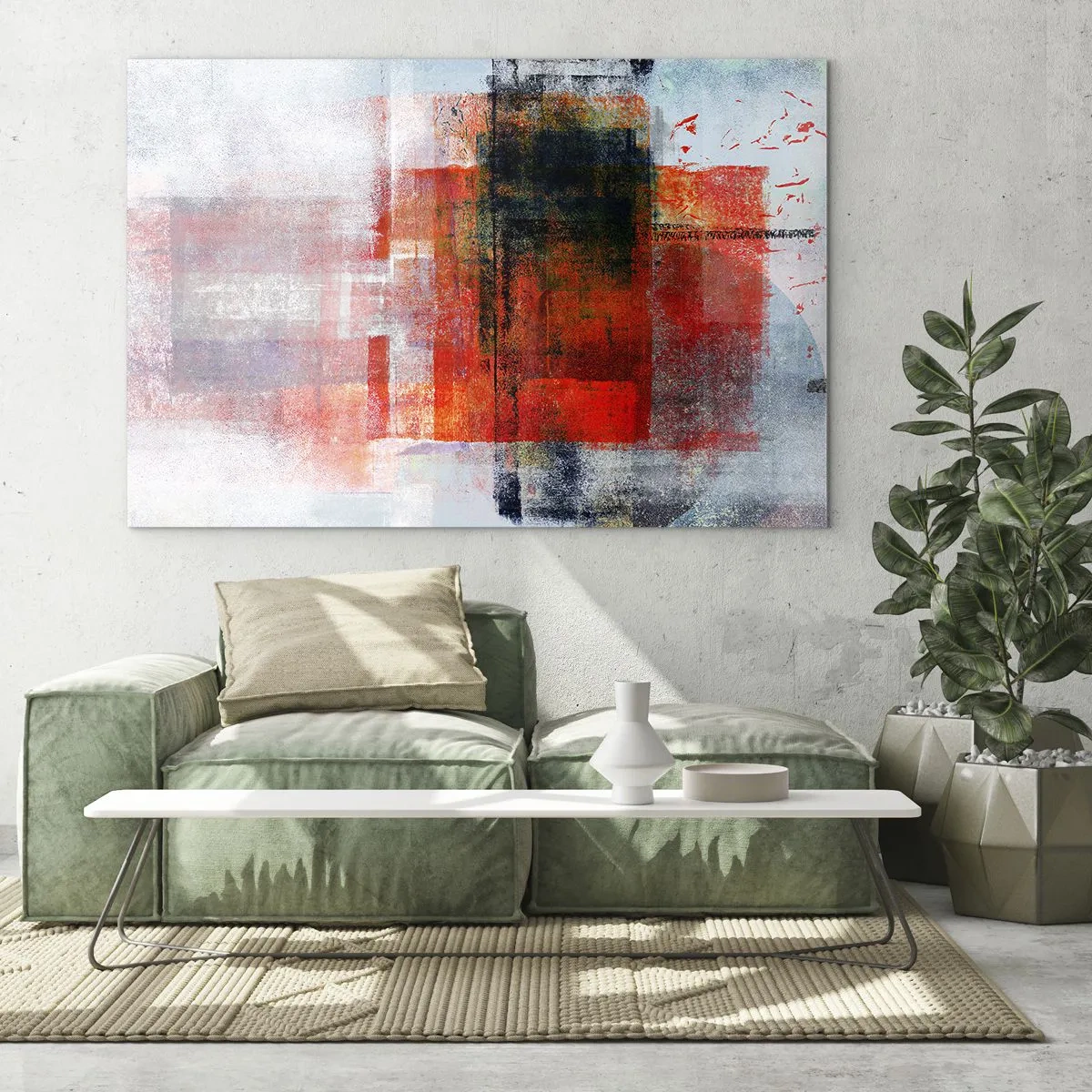 Billede på glas - Glødende komposition - 100x70 cm