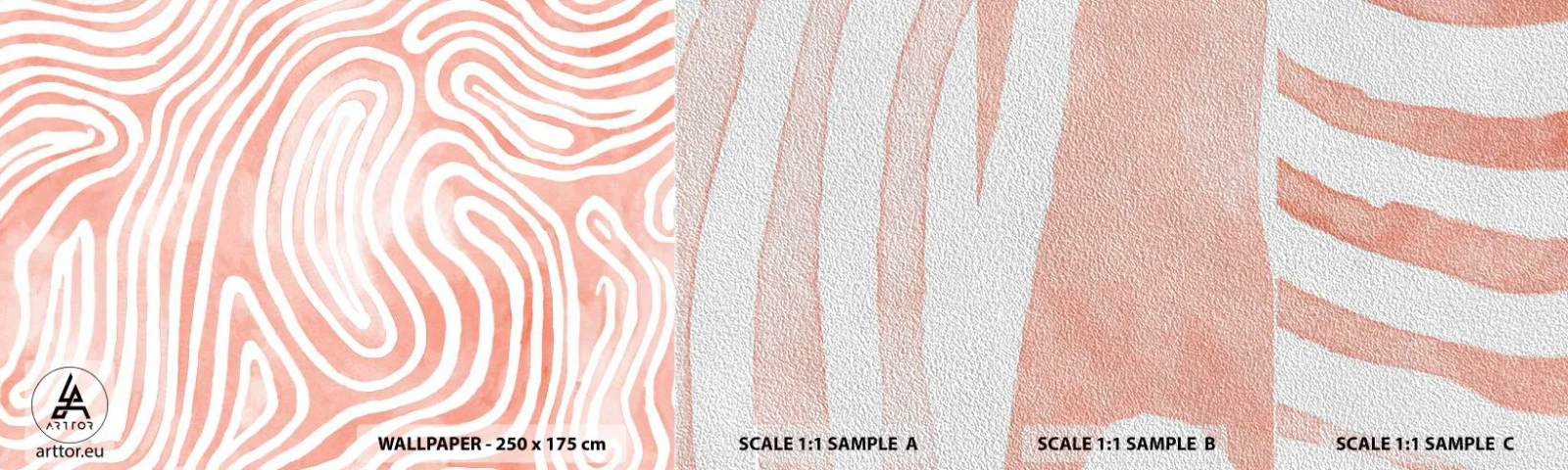 Prøve Fototapet Premium Sand - I en labyrint af koraller - Minimalisme, Moderne kunst, Abstraktion - 100x30 cm