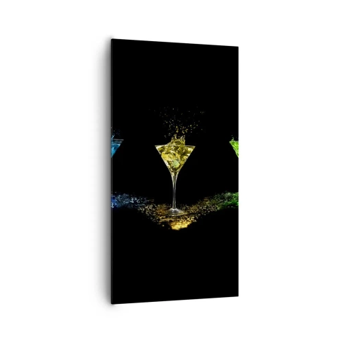 Lærredstryk - Billede på lærred - Glædens farver i krystalglas - 65x120 cm