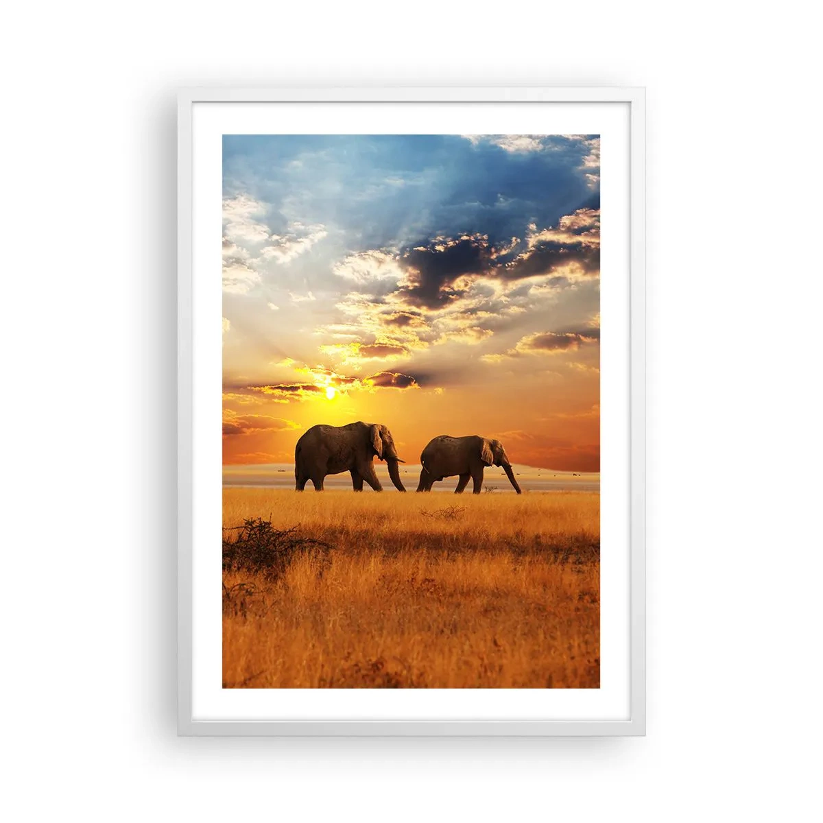 Plakat i hvid ramme - Familievandring - 50x70 cm