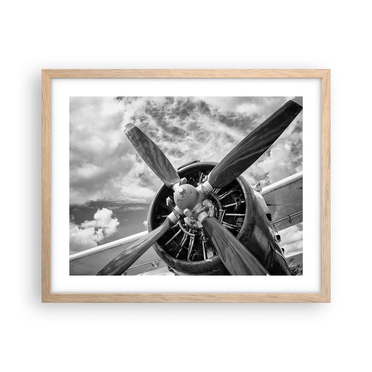 Plakat i ramme af lyst egetræ - Himmelens erobrer - 50x40 cm