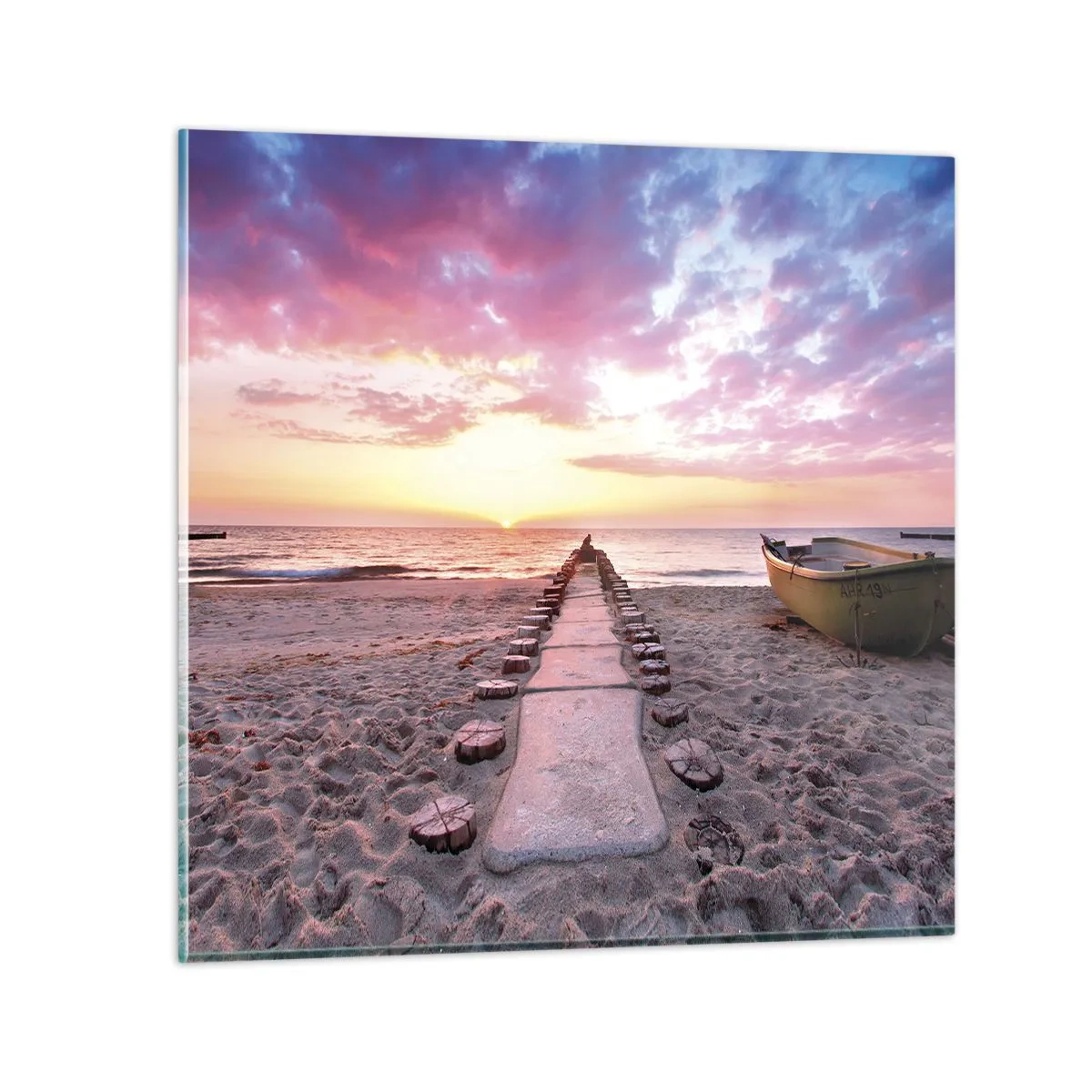 Billede på glas - Et øjeblik med en dybtgående oplevelse - 70x70 cm