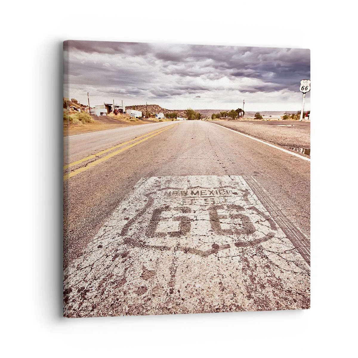 Lærredstryk - Billede på lærred - Mother Road - amerikansk legende - 30x30 cm