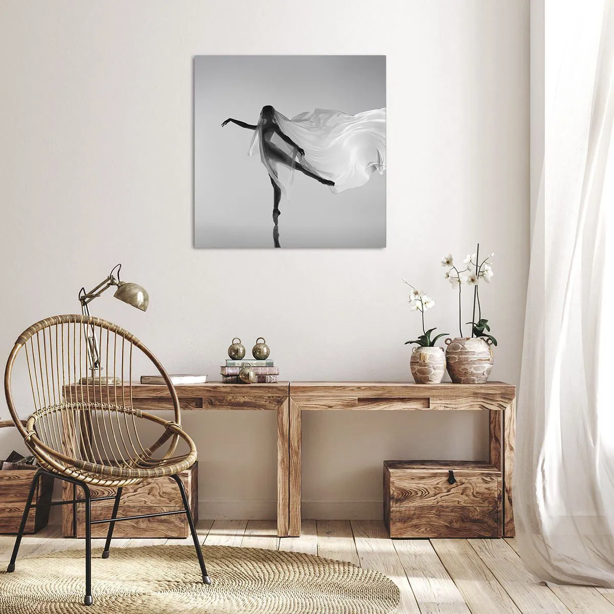 Lærredstryk - Billede på lærred - Lethed og ynde - 50x50 cm