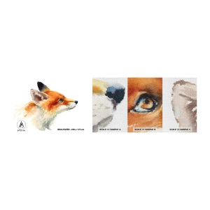 Prøve Fototapet Premium Canvas - Man kan aldrig være for forsigtig - Dyr, Ræv, Abstraktion - 100x30 cm