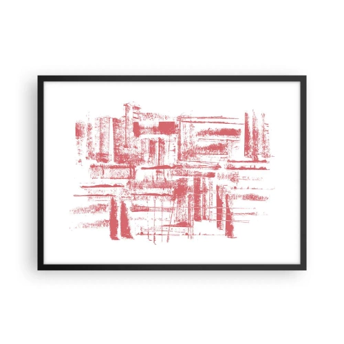 Plakat i sort ramme - Rød by - 70x50 cm