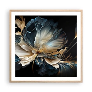 Plakat i ramme af lyst egetræ - Eventyrlig bregneblomst - 60x60 cm