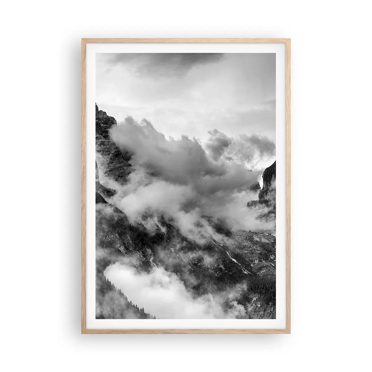 Plakat i ramme af lyst egetræ - Smukt og grusomt - 70x100 cm