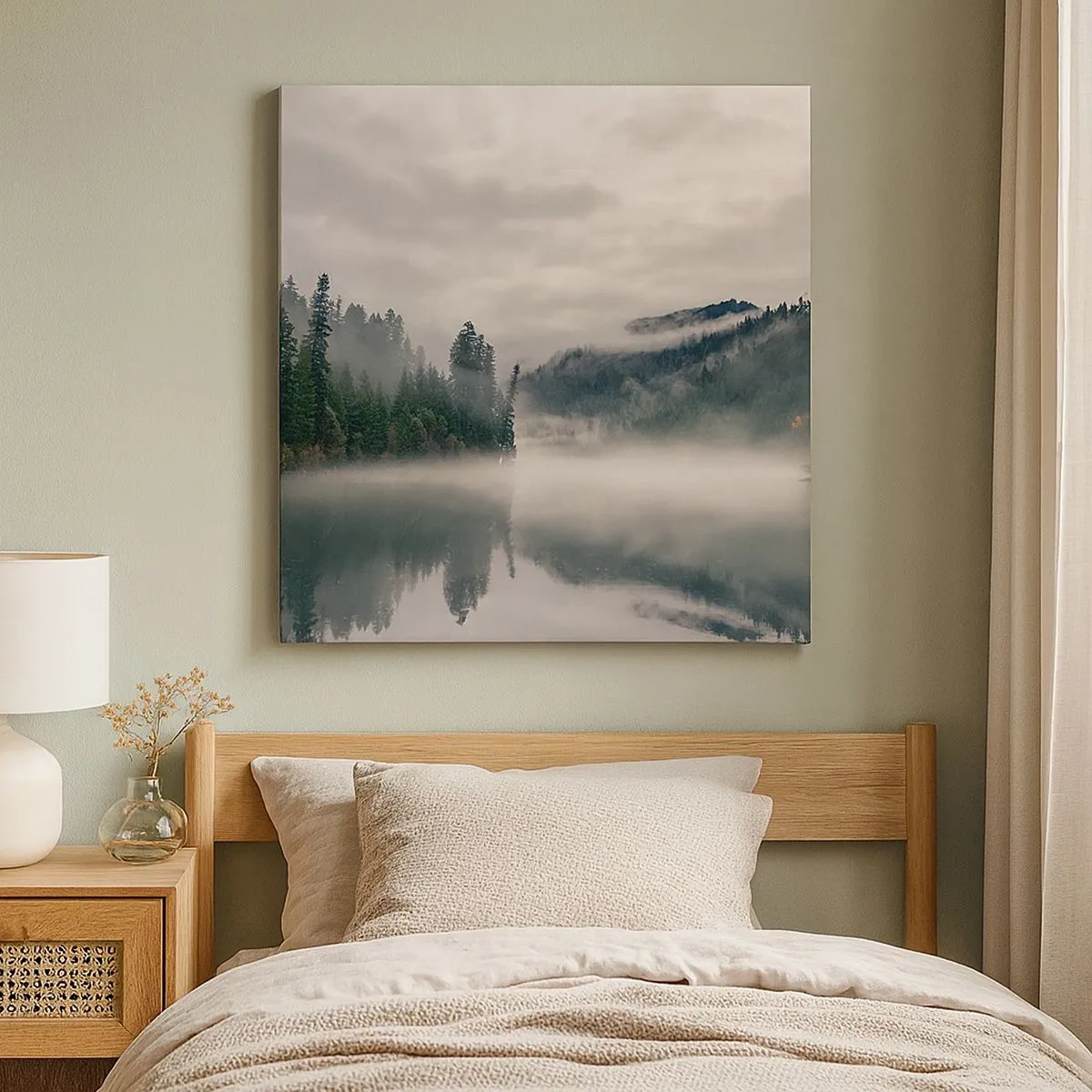 Lærredstryk - Billede på lærred - I drømmen, i tågen - 30x30 cm