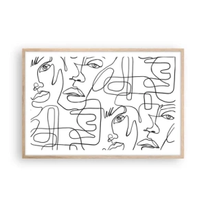 Plakat i ramme af lyst egetræ - I sammenfiltrede følelser - 91x61 cm