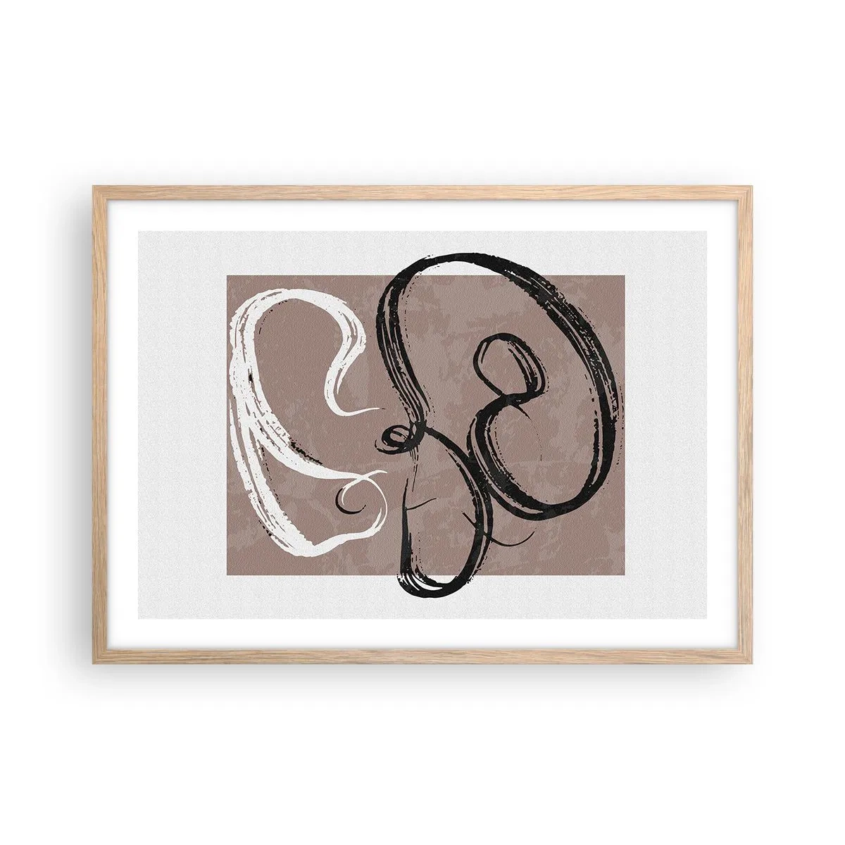 Plakat i ramme af lyst egetræ - Komposition - en søgen efter fuldstændighed - 70x50 cm