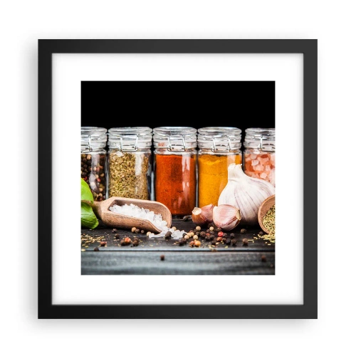 Plakat i sort ramme - For at livet kan smages - 30x30 cm