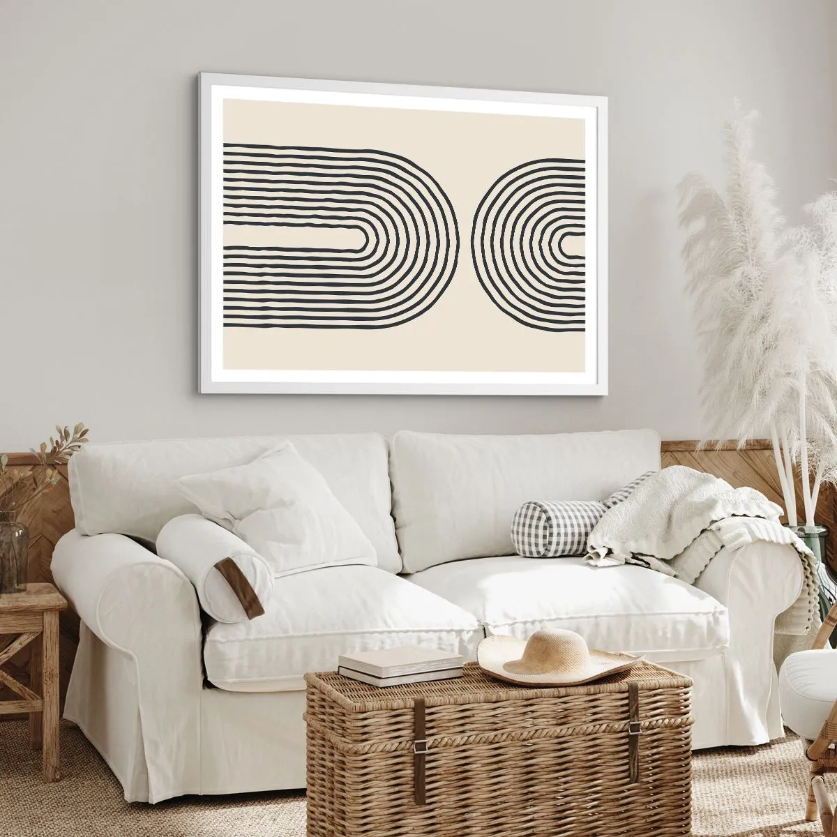 Plakat i hvid ramme - Kommer snart... - 100x70 cm
