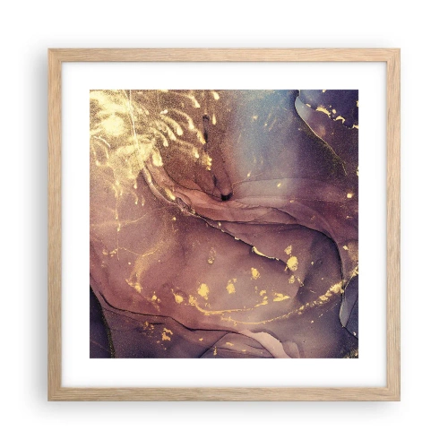 Plakat i ramme af lyst egetræ - Materie og ånd - 40x40 cm