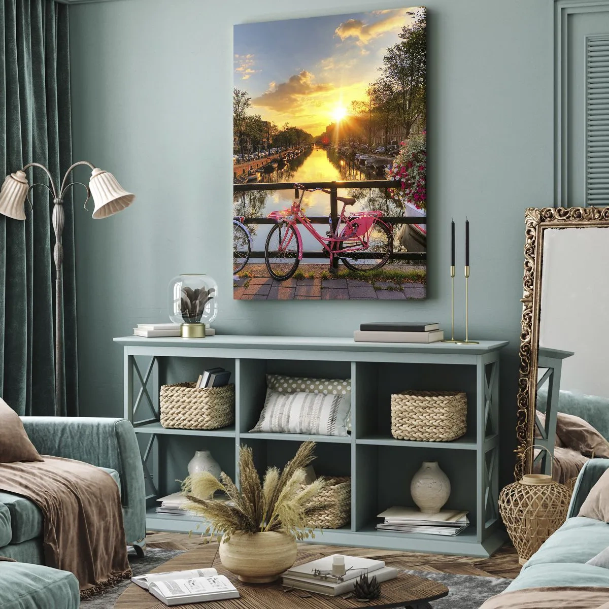 Lærredstryk - Billede på lærred - Forårsmorgen i Amsterdam - 50x70 cm