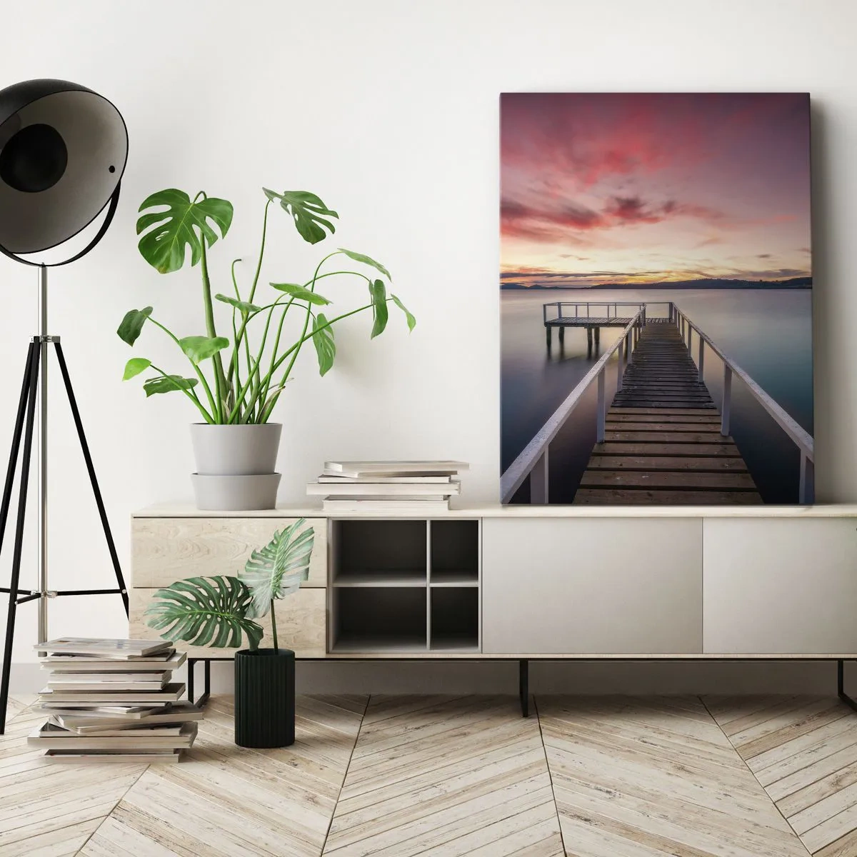 Lærredstryk - Billede på lærred - Aftenens blide flamme - 45x80 cm