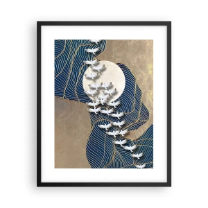 Plakat i sort ramme - Frihed, rejselyst, fællesskab - 40x50 cm