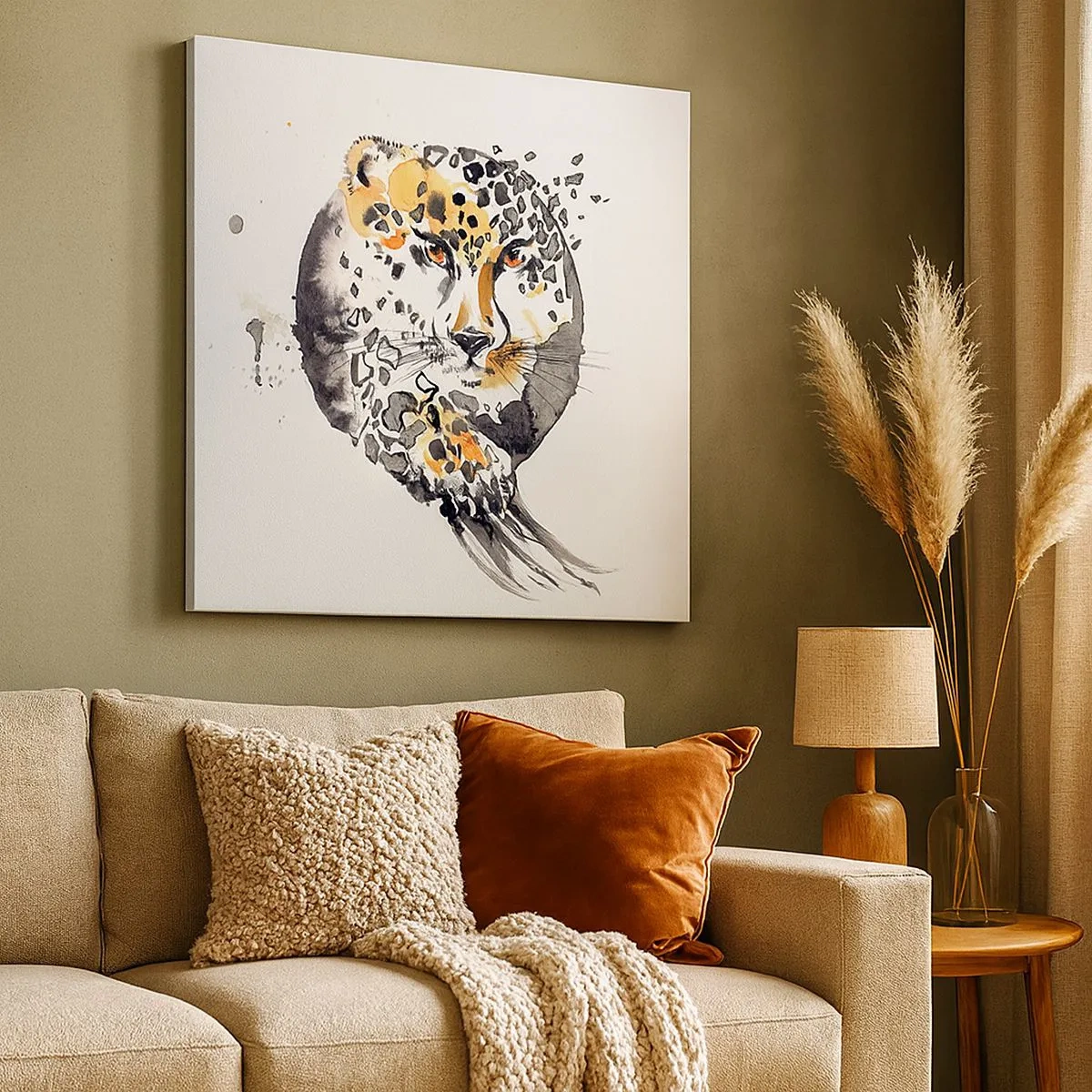 Lærredstryk - Billede på lærred - Rovdyrisk skønhed - 30x30 cm