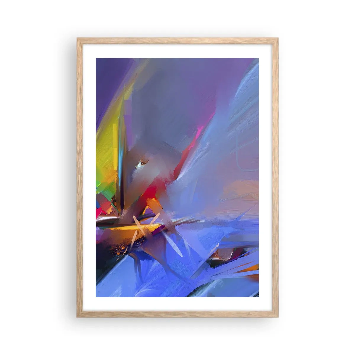 Plakat i ramme af lyst egetræ - Propeller som en fugl - 50x70 cm