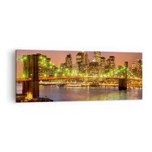 Lærredstryk - Billede på lærred - Lyset går aldrig ud her - 140x50 cm