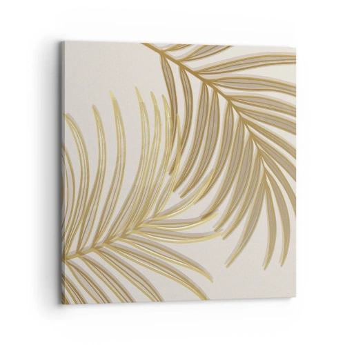 Lærredstryk - Billede på lærred - Gylden palme! - 70x70 cm