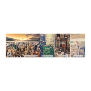Prøve Fototapet Premium Canvas - En forgyldt metropol - By, New York, Arkitektur - 100x30 cm