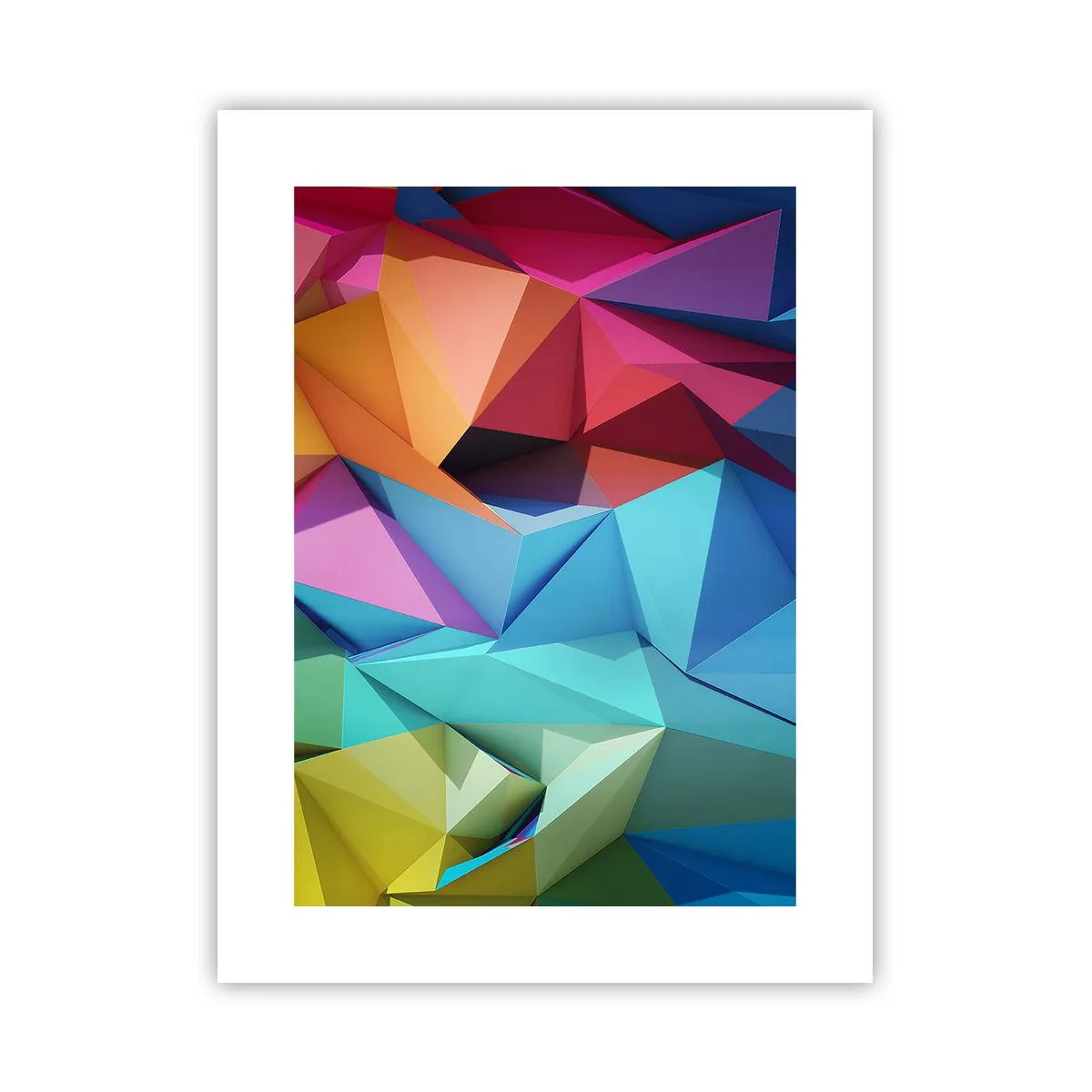 Plakat - Regnbue origami - 30x40 cm