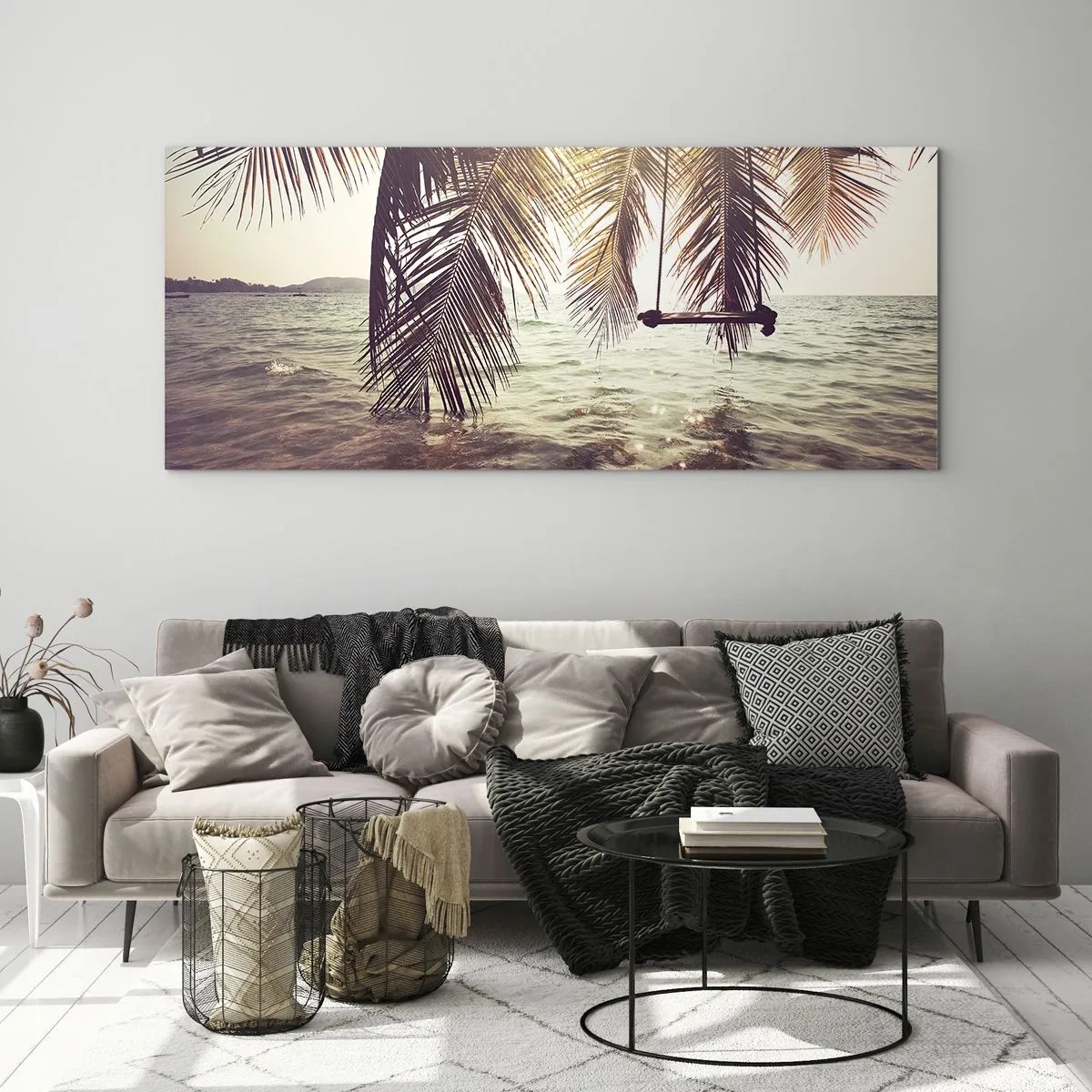 Billede på glas - Du kan svæve i skyerne efter behag - 100x40 cm