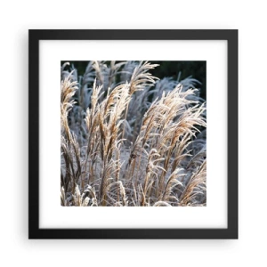 Plakat i sort ramme - Pyntet med frost - 30x30 cm