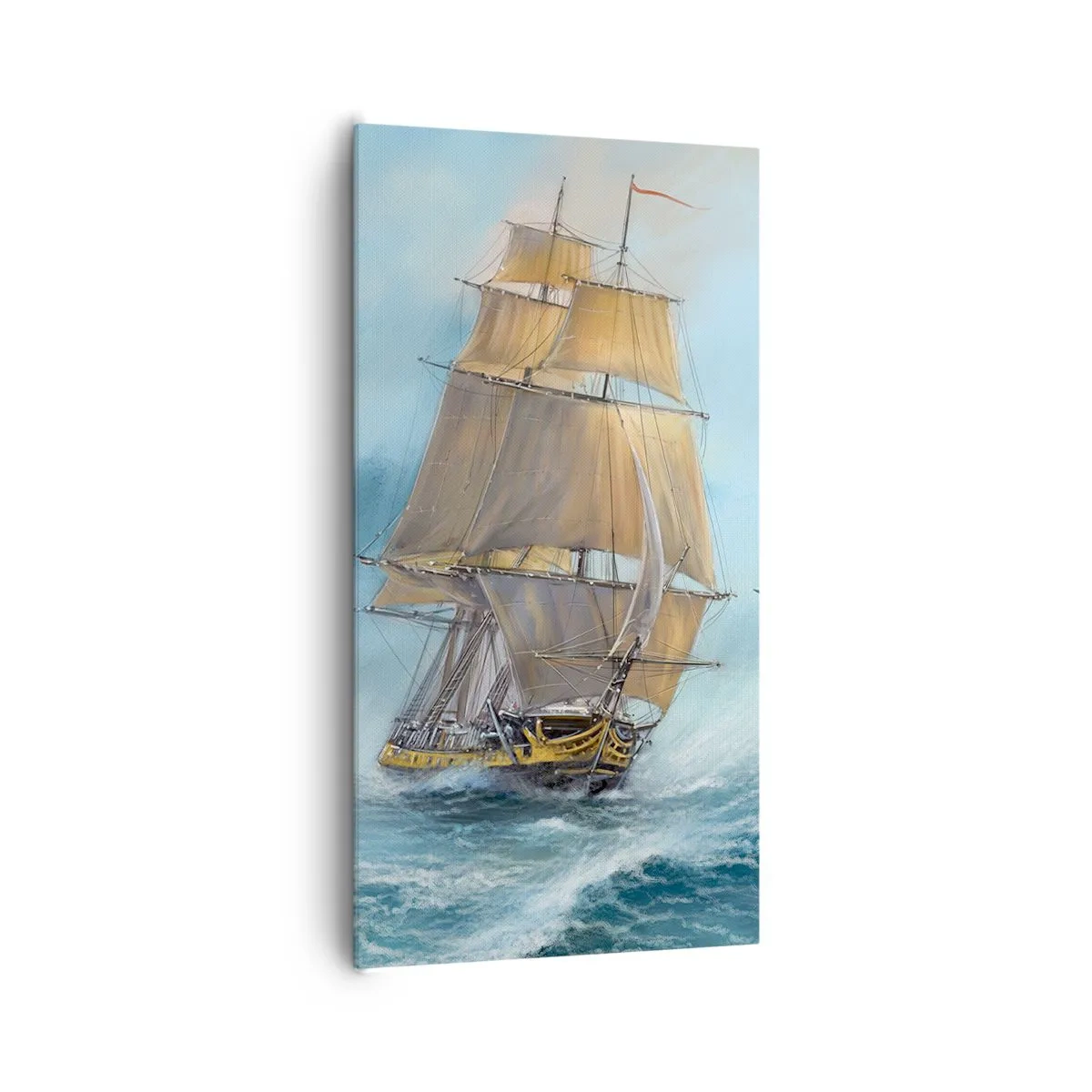 Lærredstryk - Billede på lærred - Bølgende gennem bølgerne - 65x120 cm