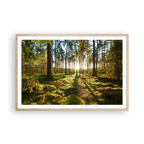 Plakat i ramme af lyst egetræ - ...Bag de syv skove - 91x61 cm