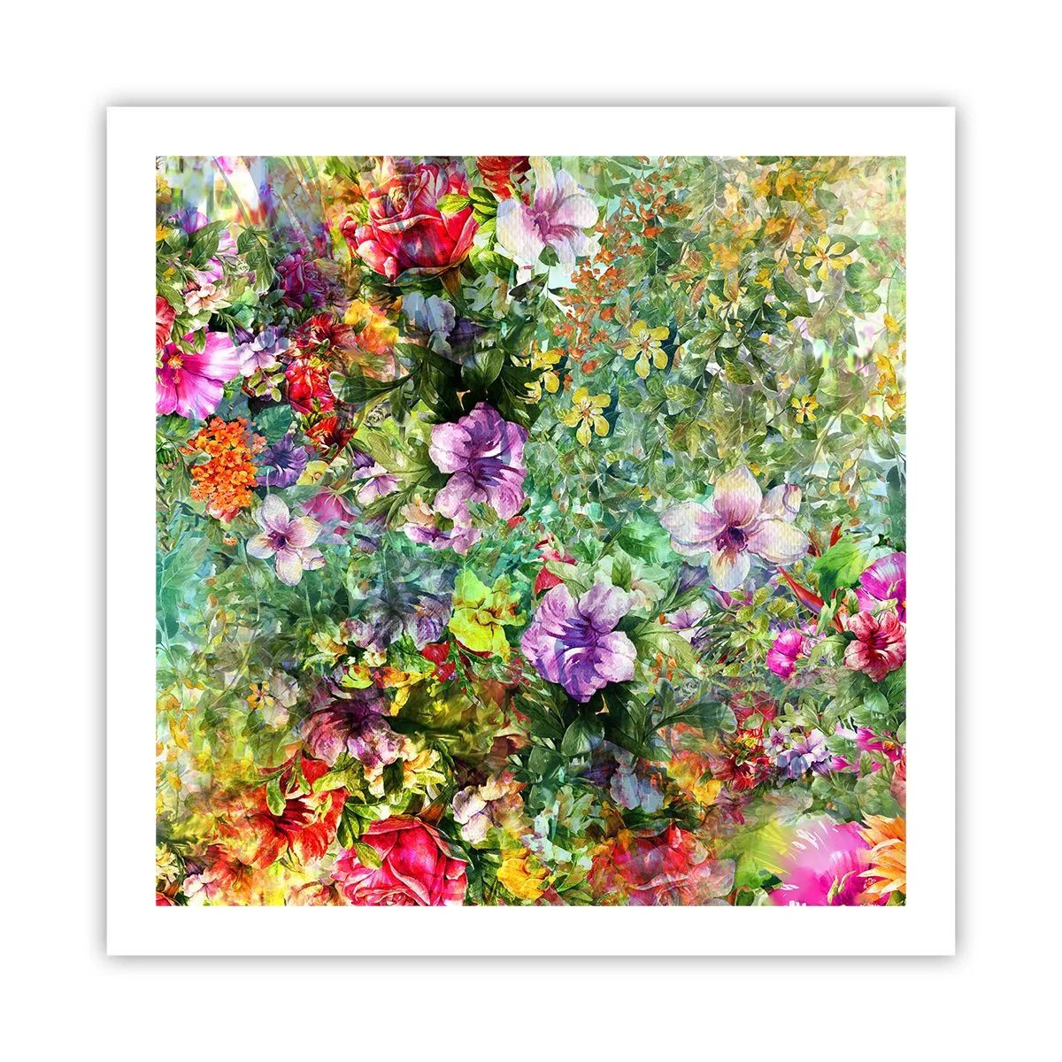 Plakat - Ind i blomsterne ved fortabelse - 60x60 cm