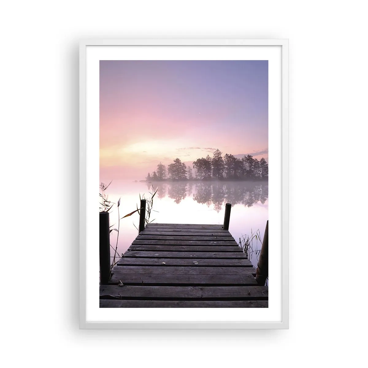 Plakat i hvid ramme - Ud af den lilla tåge... - 50x70 cm