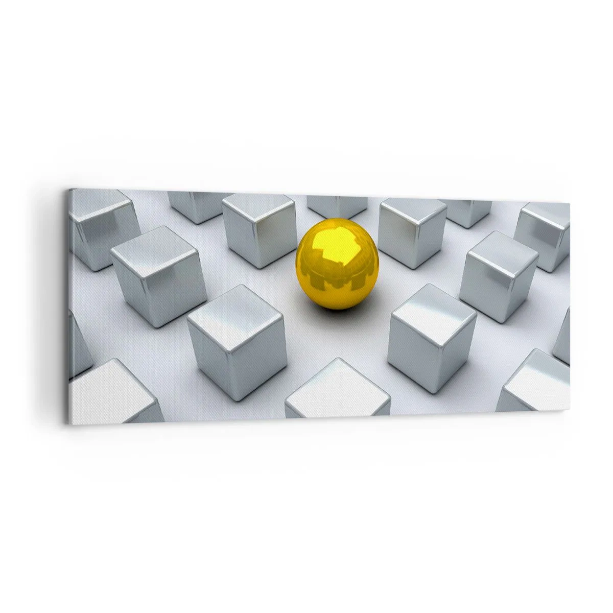 Lærredstryk - Billede på lærred - Hvorfor mig? Geometrisk sammensætning - 100x40 cm