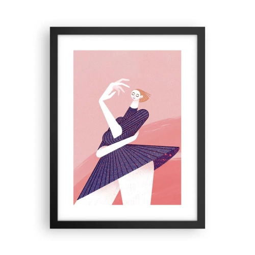 Plakat i sort ramme - Hvert skridt en dansende pas - 30x40 cm
