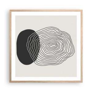 Plakat i ramme af lyst egetræ - Varighed og vibration - 60x60 cm