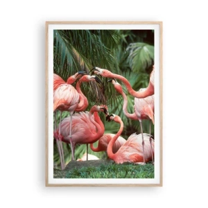 Plakat i ramme af lyst egetræ - Sladder om eftermiddagen - 70x100 cm