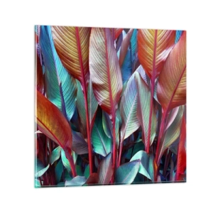 Billede på glas - Farverigt krat - 30x30 cm