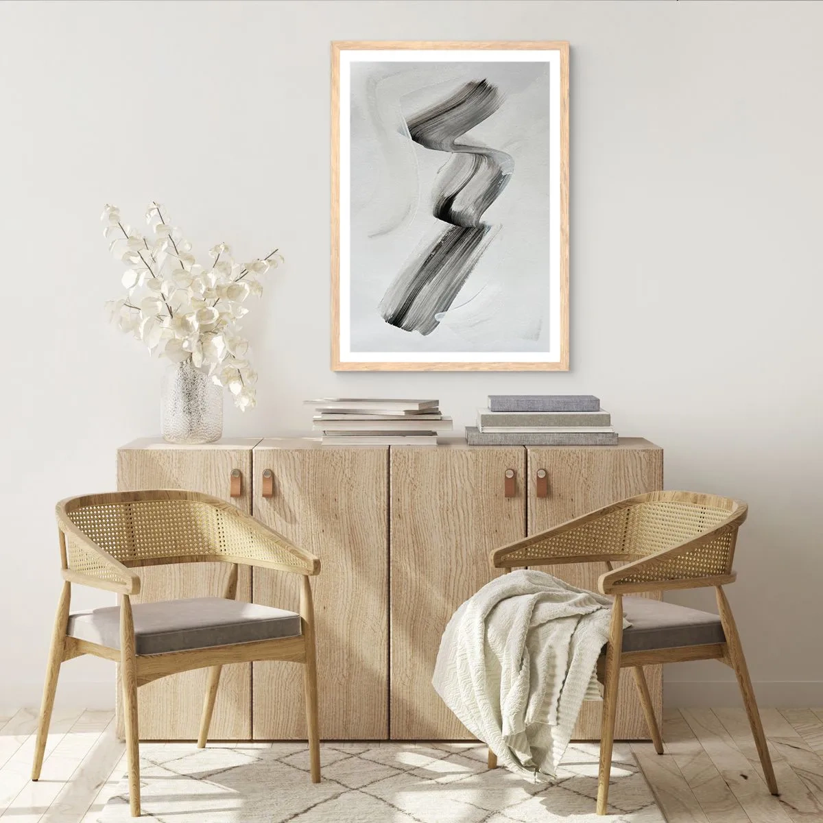 Plakat i ramme af lyst egetræ - Bare for sjov - 61x91 cm