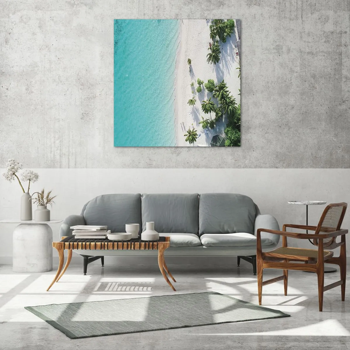Billede på glas - Ferie i paradis - 30x30 cm