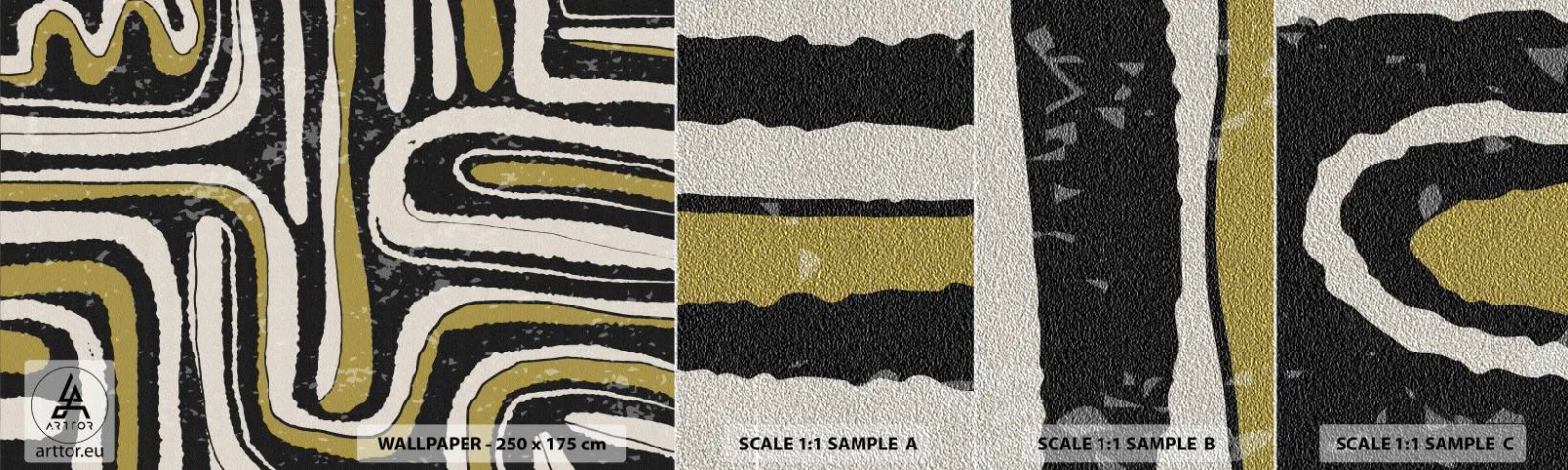 Prøve Fototapet Premium Sand - Komposition: stier og gyder - Ældret, Abstraktion, Stykke - 100x30 cm