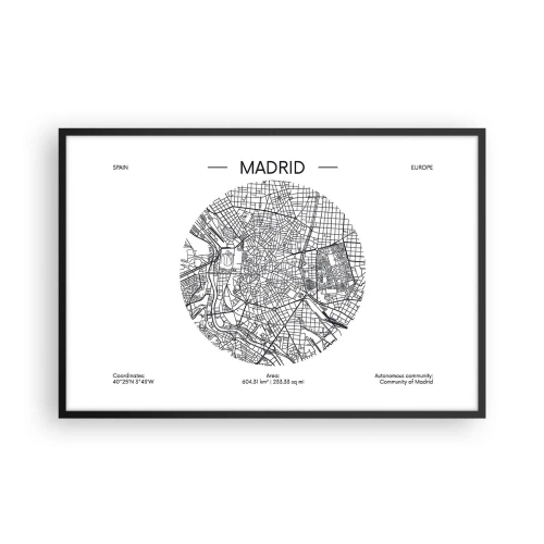 Plakat i sort ramme - Madrids anatomi - 91x61 cm
