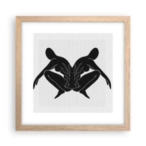 Plakat i ramme af lyst egetræ - En delt sjæl - 30x30 cm